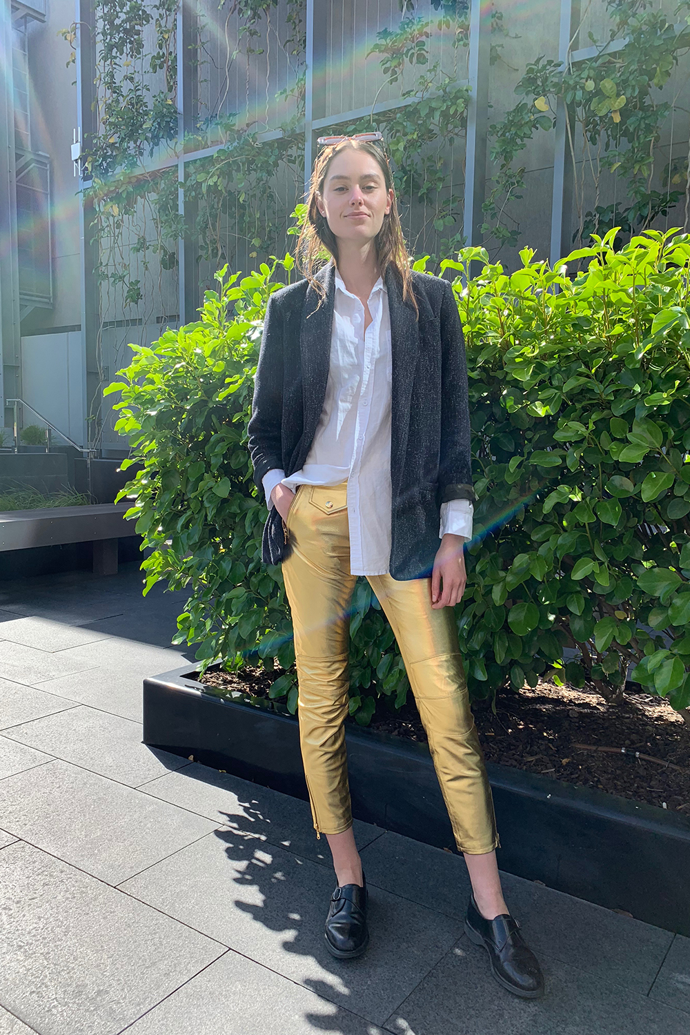 moschino h&m leather pants